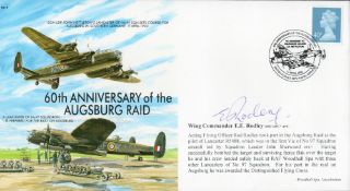 WW2 Wg Cdr EE Rodley DSO DFC AFC Signed 60th anniv of the Augsburg Raid MF2 FDC. 228 of 300 Covers