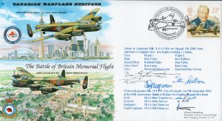 WW2 Multi Signed Canadian Warplane Heritage Battle of Britain Memorial Flight MF1 FDC. Signed by