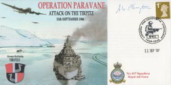 WW2 W O Albert Cherrington Signed Operation Paravane- Attack on the Tirpitz 11th September 1944. 6