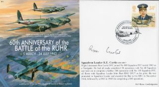 WW2 Sqn Ldr Ron Curtis DSO DFC Signed 60th anniv of the Battle of the RUHR 5th March-24th July