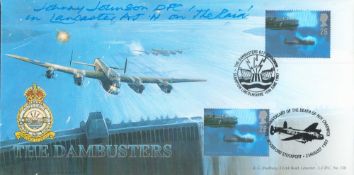 WW2 F O Johnny Johnson Signed The Dambusters First Day Cover With Stamps and 10th June 1997