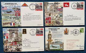 WW2 RAF Collection of 4 Signed 50th Anniversary of WW2 FDC's with Stamps and Postmarks. Signatures