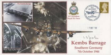 WW2 W O Leonard Rooke of 617 Sqn Signed Kembs Barrage- Southern Germany 7th October 1944 FDC. 5 of