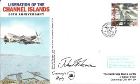 Lt Cdr John L. F. Thomson CO HMS Alderney 1995 signed unflown FDC Liberation of the Channel