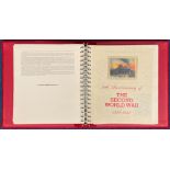 WW2 Fantastic The Military Collection Red Suede Binder Folder Celebrating 50th Anniversary of WW2