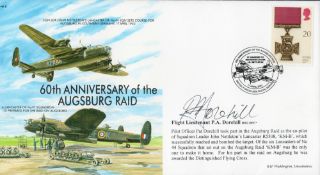 WW2 Flt Lt P Dorehill DSO DFC Signed 60th anniv of the Augsburg Raid MF2 FDC. 228 of 300 Covers