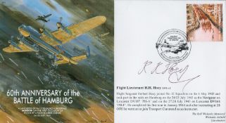 WW2 Flt Lt Herbert Hoey DFM 60th anniversary of the Battle of Hamburg FDC. 228 of 200 Covers Issued.