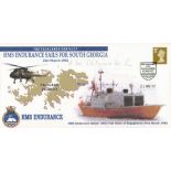 Falklands War Lt Cdr JA Ellerbeck DSC Signed HMS Endurance Sails to South Georgia 21st March 1982