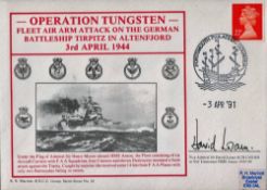 WW2 Vice Admiral Sir David Loram Signed Operation Tungsten 3rd April 1944 FDC. 164 of 167 Covers