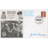 WW2 Joe Warburton Signed The Dambusters FDC. 9 of 40 Covers Issued. British 24p Stamp with Dams Raid