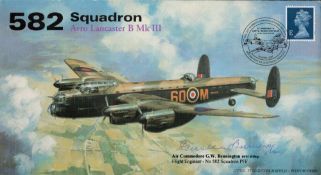 WW2 Air Commodore GW Bennington Signed 582 Squadron Avro Lancaster FDC. 141 of 204 Covers Issued.