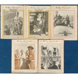 Collection consisting of 5 copies of ‘The War Illustrated’ publication. Each copy features a