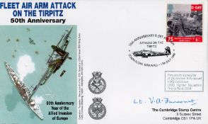 WW2 Lt Vernon A Fancourt of HMS Victorious Signed Fleet Air Arm Attack on Tirpitz 50th Anniversary