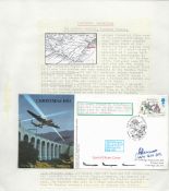 WW2 Sqn Ldr Les Munro Signed Christmas 1993 Special Flown FDC. Munro was A Pilot during the Dams