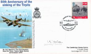 WW2 RAF 617 Sqn Wireless Operator Leonard Rooke Signed 50th anniversary of the sinking of the