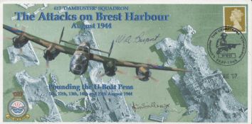 WW2 F O William A Rupert and P Off Jim Soilleux Signed The Attacks on Brest Harbour Aug 1944 FDC 1