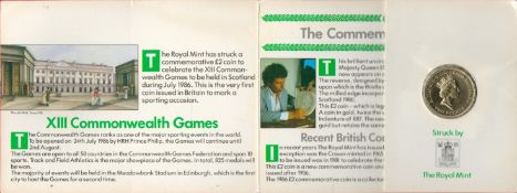 1986 Commonwealth Games Commemorative £2 coin. Struck by the Royal Mint and featuring Scottish