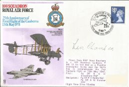 Len Chambers signed 100 Squadron RAF 25th Anniversary of First Flight of the Canberra 13th May
