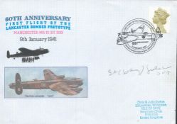 RAF Geo 'Johnny' Johnson Signed 60th Anniv Of First Flight of the Lancaster Bomber 9th January