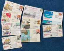 WW2 Navy Collection of 9 Multi Signed FDCs, With Stamps and Postmarks. Signatures within this lot