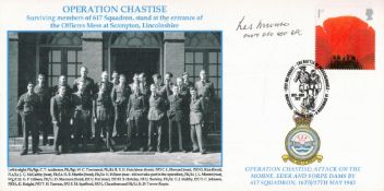 WW2 RAF Dambuster Sqn Ldr Les Munro Signed Operation Chastise FDC with British 1st Class Stamp and