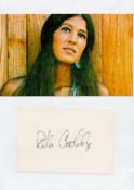 Music Rita Coolidge signature piece includes signed album page and colour photo fixed to A4 page.