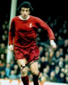 Sport Liverpool Legend Ian Callaghan MBE Signed 10x8 Colour Photo. Photo Shows Callaghan in action