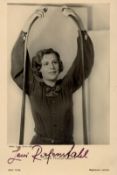 Historic Leni Riefenstahl signed 6x4 black and white vintage photo. Good condition. All autographs