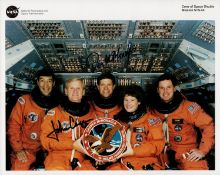 Space STS54 crew hand signed 10x8 Official NASA colour photo. Hand signed by John Casper and Don
