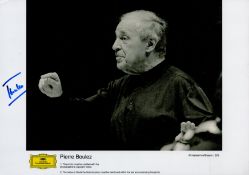 Music Pierre Boulez signed 12x8 black and white photo. 26 March 1925 - 5 January 2016 was a French