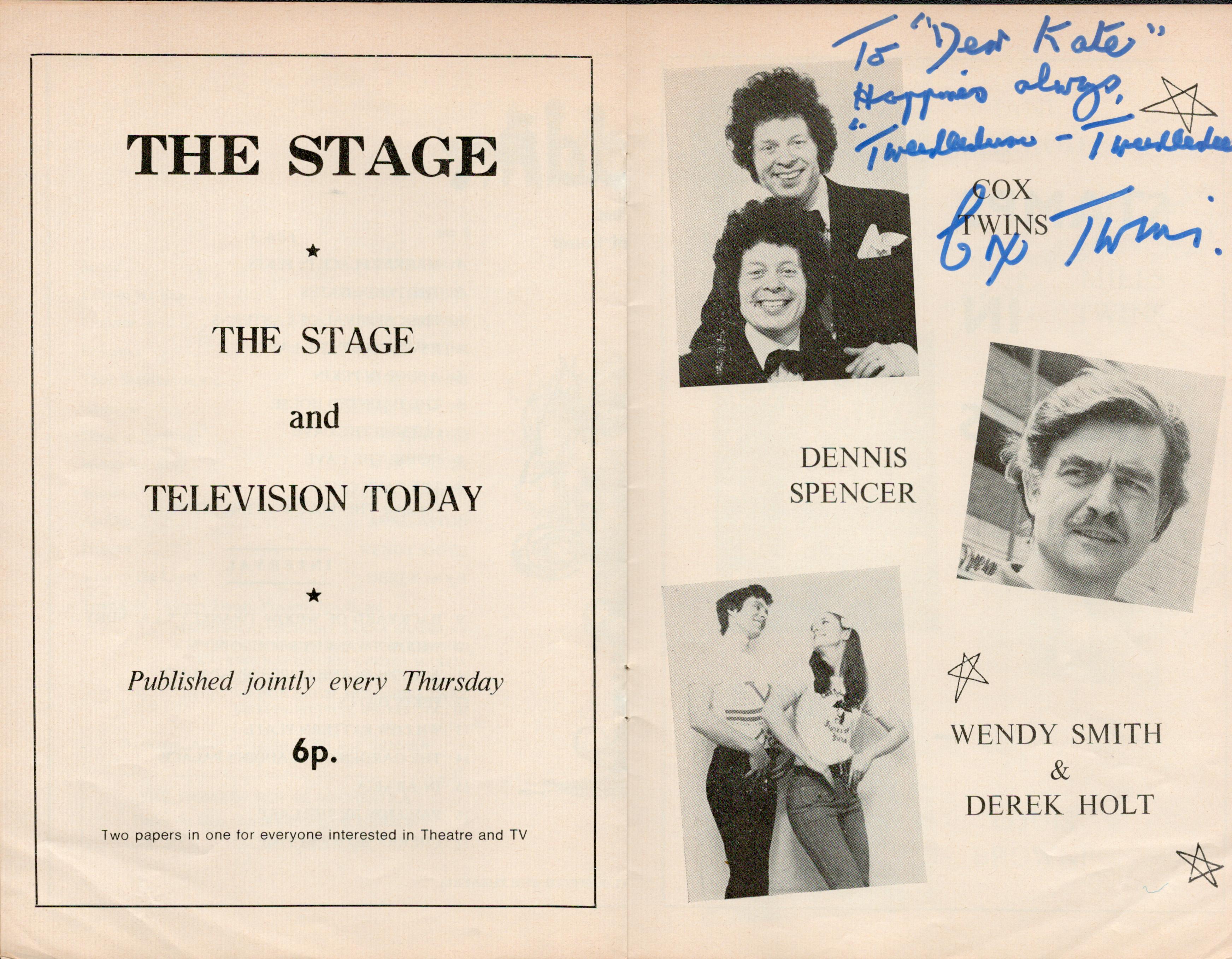 Theatre Harry Worth and Multi signed Pantomime Programme of 'Aladdin'. A hand signed copy of the