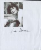 TV Film Luise Rainer signed photo on paper. Rainer was a German American British film actress. She