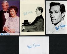 TV Film Mel Ferrer collection 3 signed assorted 6x4 photos and a signed album page. Melchor Gastón