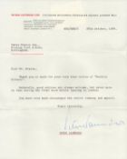 TV Film Peter Saunders TLS, Dated 28th October 1964. Letter on headed 'Peter Saunders ltd' Paper.