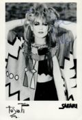 Music Toyah Willcox signed 6x4 black and white photo. Signed in blue biro. Toyah Ann Willcox (born