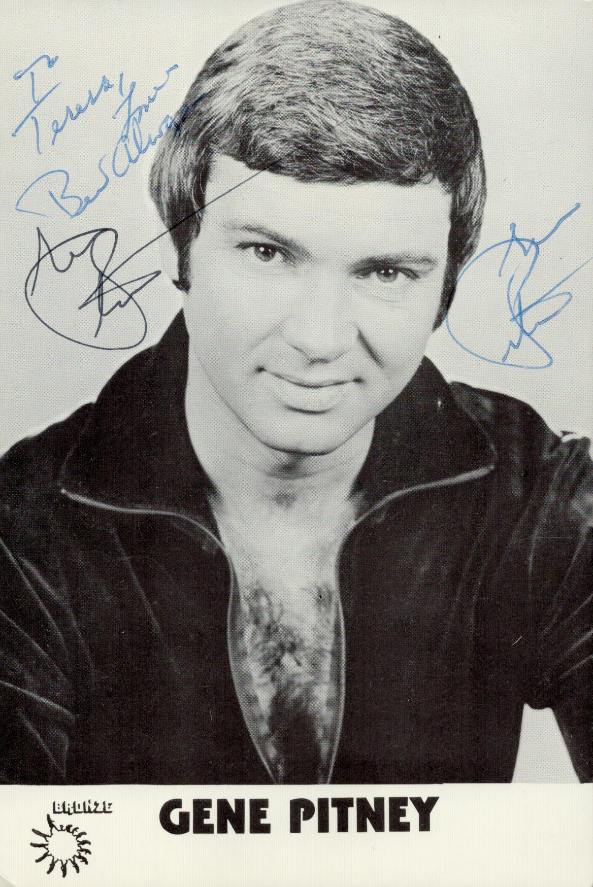 Music Gene Pitney signed 6x4 inch black and white photo. Pitney was an American singer songwriter
