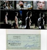 TV Film Nastassja Kinski mounted Los Angeles City National Bank Cheque and Colour photo fixed to