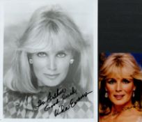 TV Film Linda Evans collection includes signed 10x8 black and white photo dedicated and a 5x4 signed