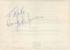 TV Film John Inman signed press release. Inman was an English actor and singer best known for his
