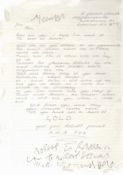 Historic Handwritten Letter To Reggie Kray from Fellow Prisoner Robert Powell AKA Fox. Reggie Kray