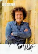 Music Leo Sayer signed 12x8 colour promo photo dedicated. Good condition. All autographs come with a