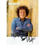 Music Leo Sayer signed 12x8 colour promo photo dedicated. Good condition. All autographs come with a