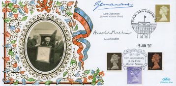 Historic Lord Glenamara Edward Watson Short signed Benham FDC 30th Anniversary Machin Stamp PM Royal