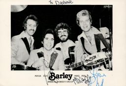 Music Barley Musical Comedy Group All Bandmembers signed 6x4 Black and White Promo Photo. Personally