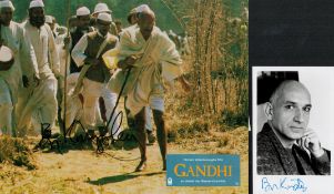 TV Film Ben Kingsley signed 6x4 black and white photo and signed 10x8 Gandhi promo photo. Good