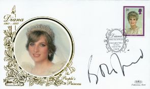 Historic Bruce Oldfield signed Diana People's Princess Benham FDC PM Kensington Palace Gardens