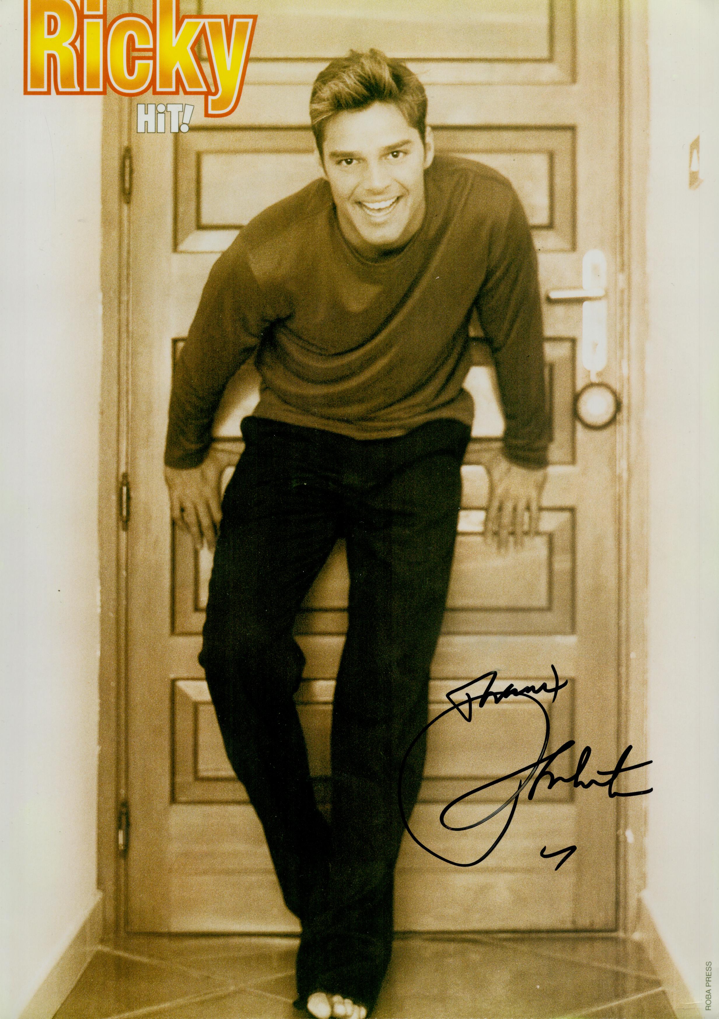 Music Ricky Martin signed 12x8 colourised photo. Puerto Rican singer, songwriter and actor who is