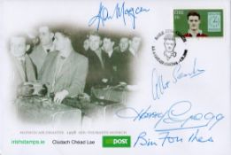 Sport Manchester United multi signed 50th Anniversary Munich Air Disaster cover 5 fantastic