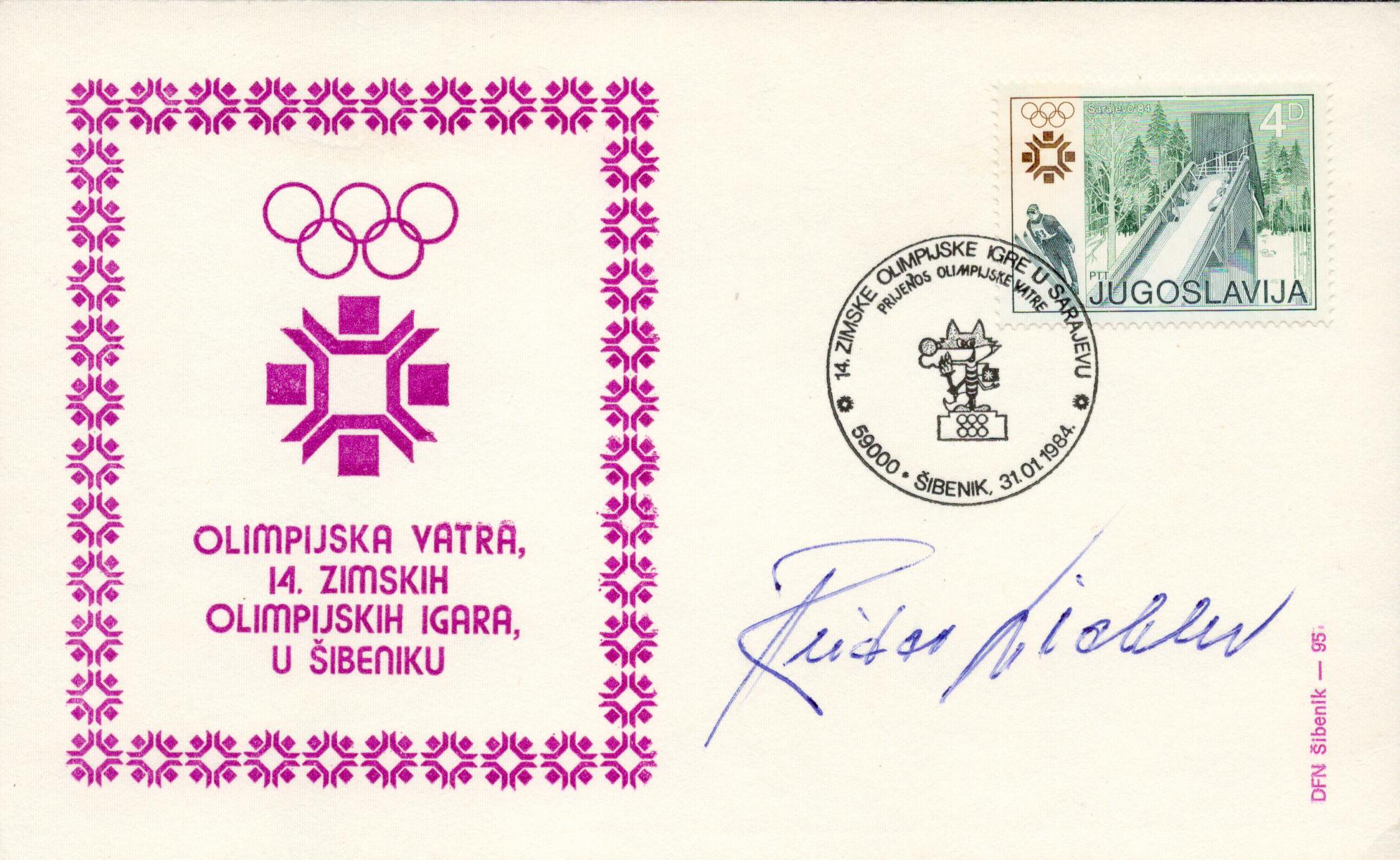 Sport Reidar Liaklev signed Olympic FDI PM Zimske Olimpijske Igre U Sarajevu 31.01.1984. Reidar
