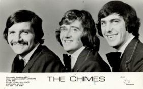 Music The Chimes signed 6x4 inch black and white photo. The Chimes (later Lenny Cocco and the